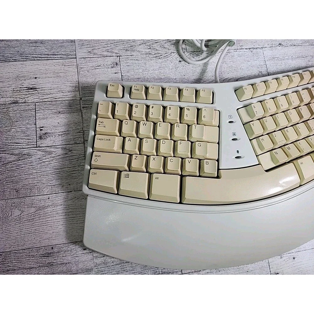 Vintage MICROSOFT Elite Ergonomic Natural Keyboard PS2 Wired Model E06402PS2